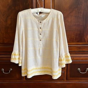 JJill gold stripe top